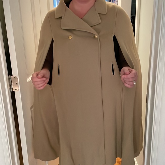 Vintage Tan Wool Cape made in Italy Jonathan Phillips - Picture 11 of 11